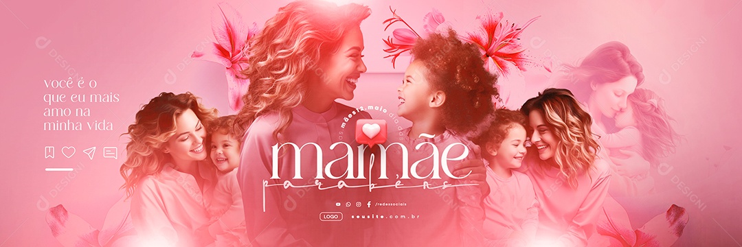 Carrossel Dia Das Mães 12 de Maio Parabéns Social Media PSD Editável