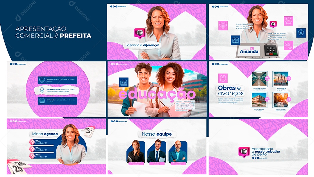 Apresentação Prefeito Comercial Prefeita PSD Editável