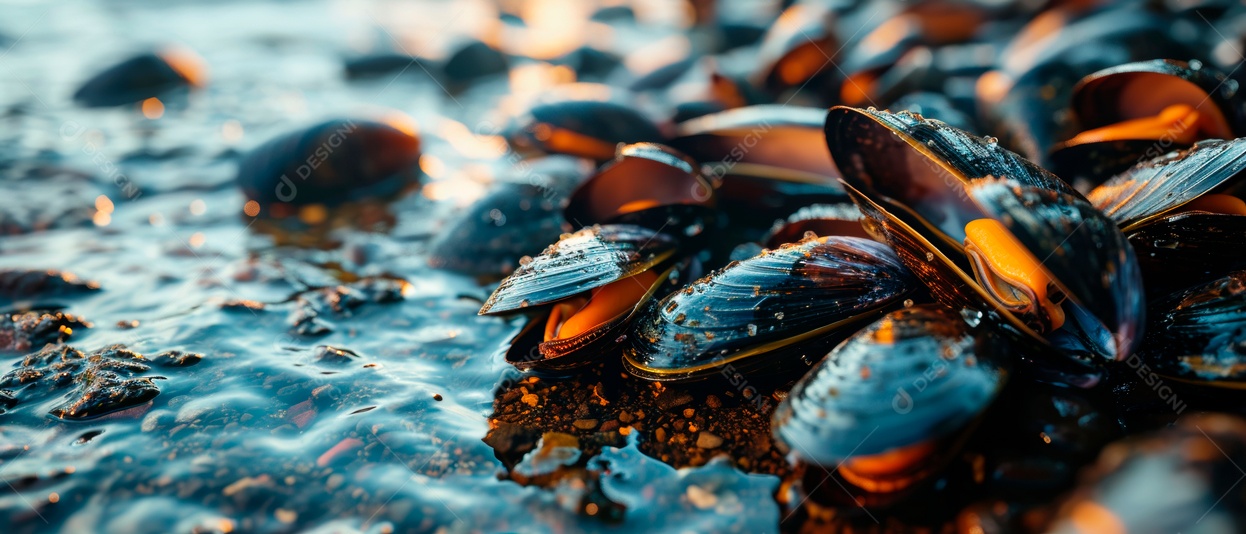 Pilha de lulas frescas colocadas em um freezer IA generativa.