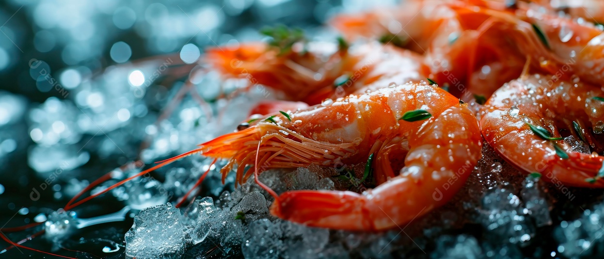 Pilha de lulas frescas colocadas em um freezer IA generativa.