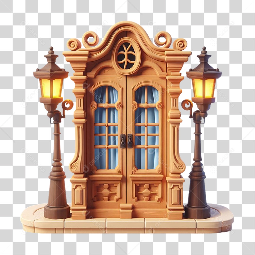 Elemento 3D Varanda janela PNG Transparente