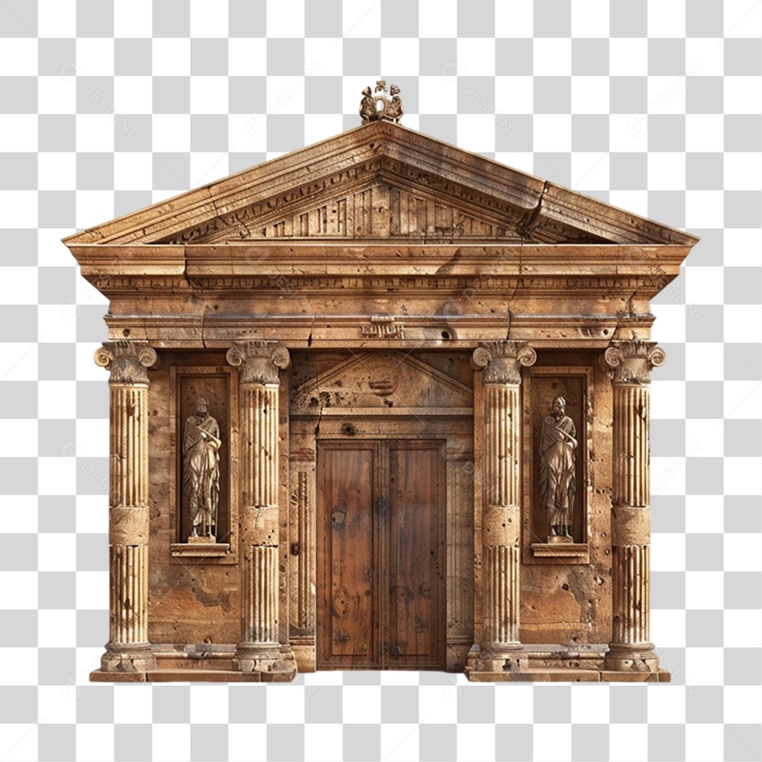 Templo Colunas Romanas PNG Transparente