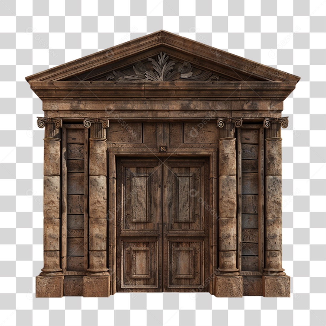 Templo Colunas Romanas PNG Transparente