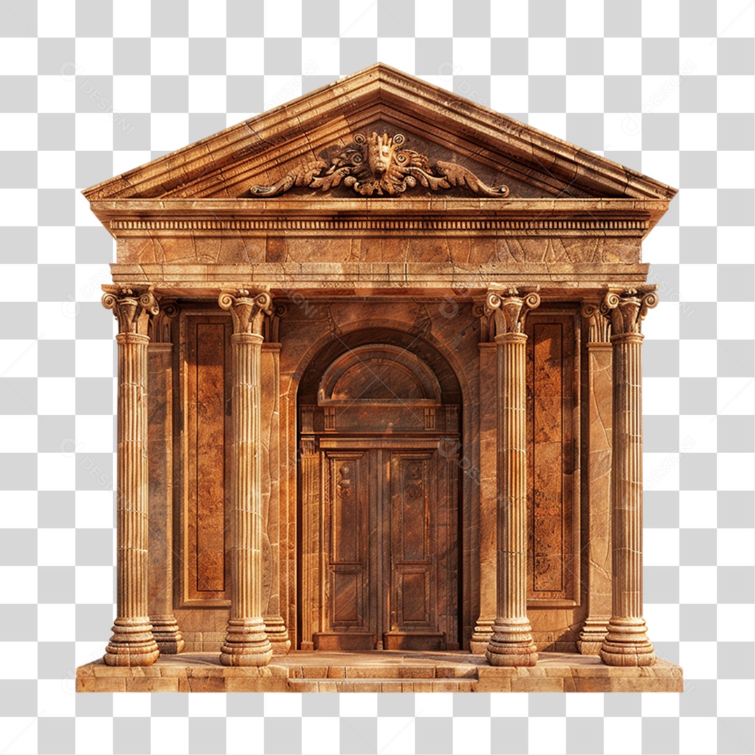 Templo Colunas Romanas PNG Transparente