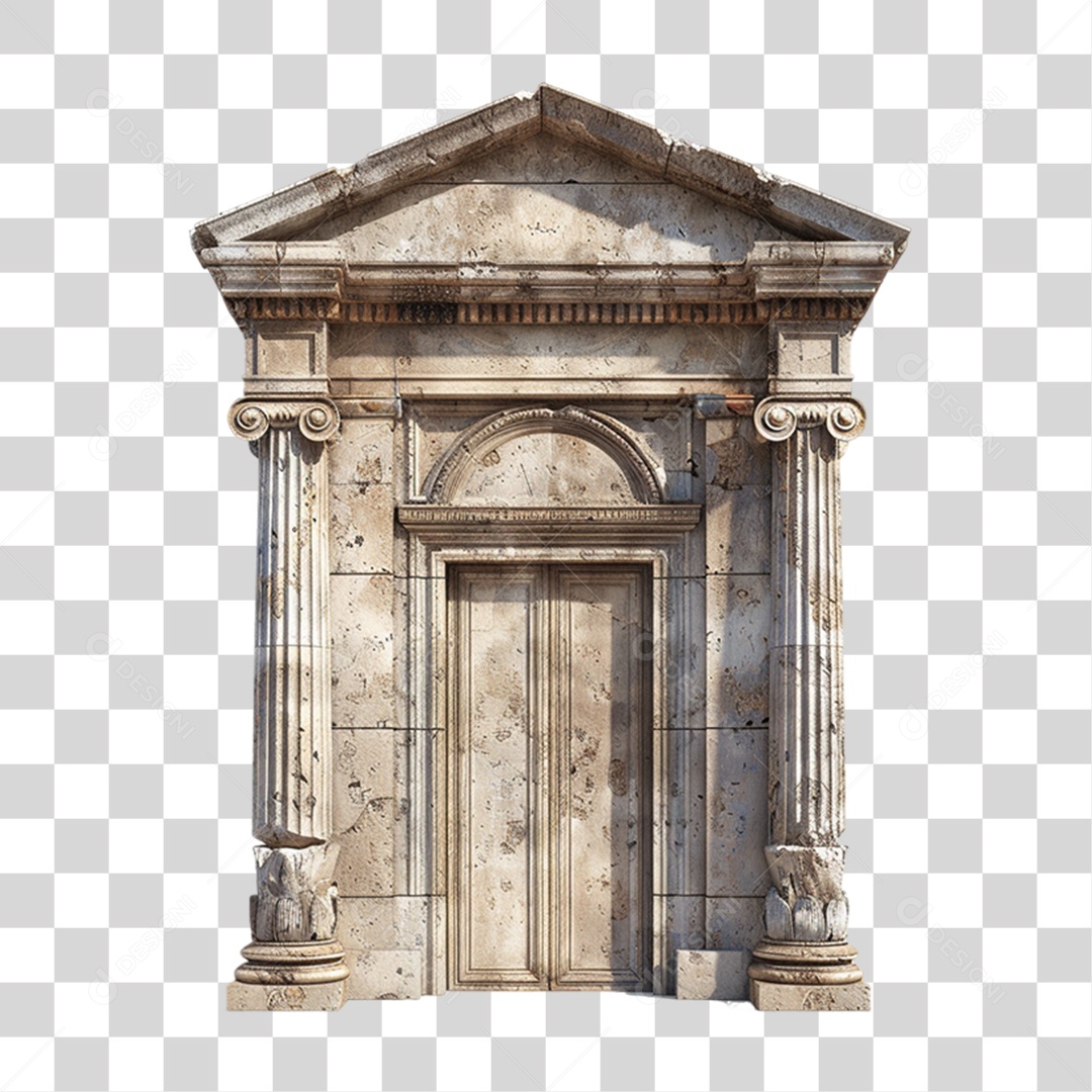 Templo Colunas Romanas PNG Transparente