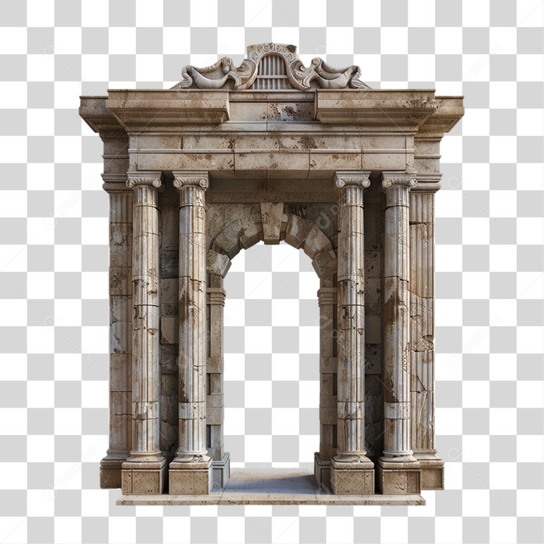 Templo Colunas Romanas PNG Transparente