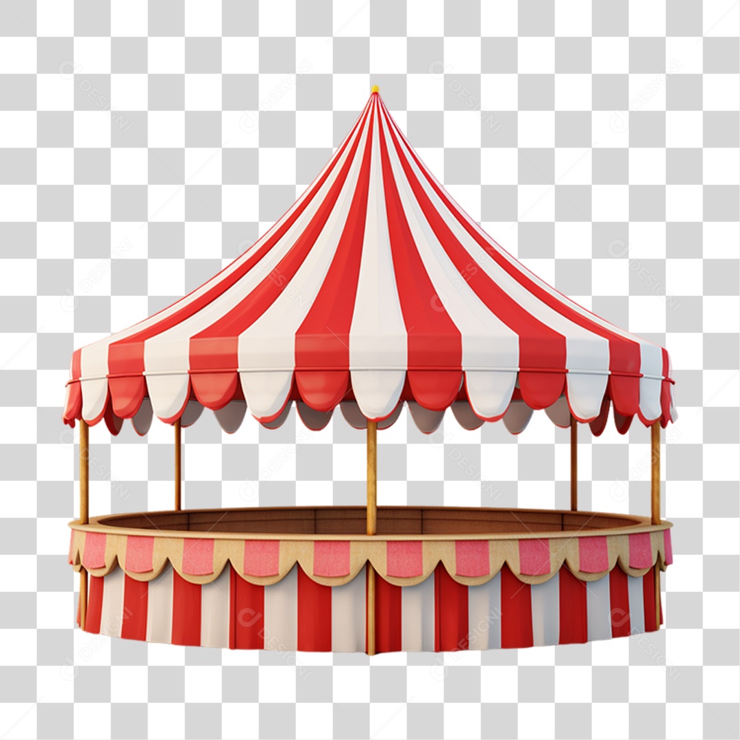 Tenda de Brinquedos em Parque de Diversão PNG Transparente