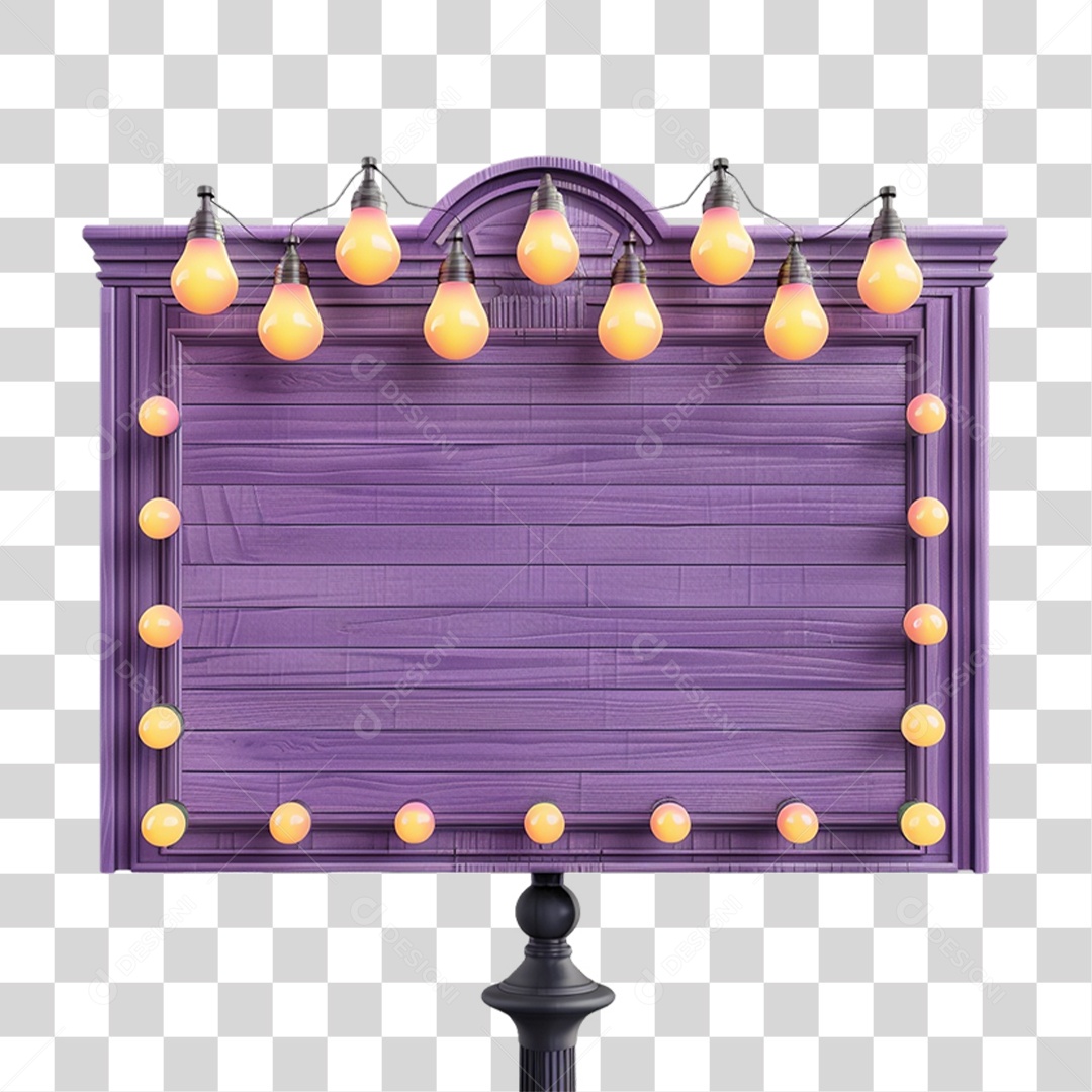 Elemento 3D Placa de Madeira Para Composição PNG Transparente