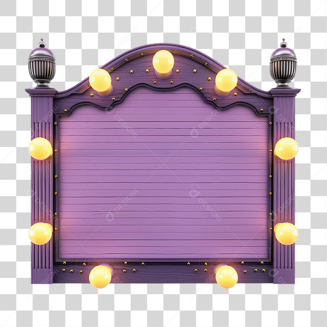 Elemento 3D Placa de Madeira Para Composição PNG Transparente