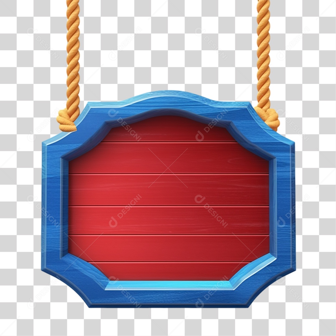 Elemento 3D Placa de Madeira Para Composição PNG Transparente