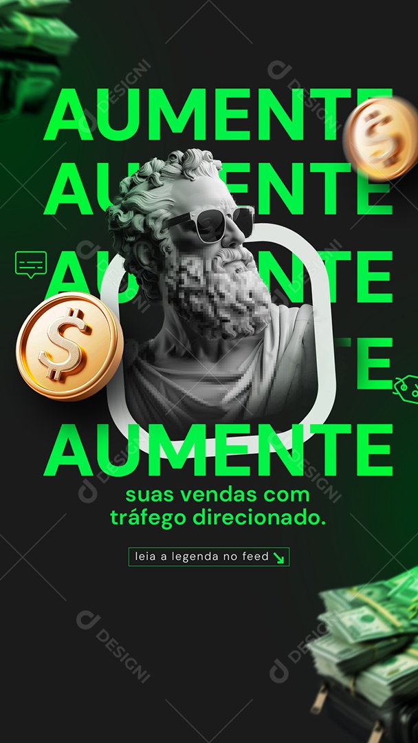 Story Aumente suas Vendas com Tráfego Direcionado Social Media PSD Editável