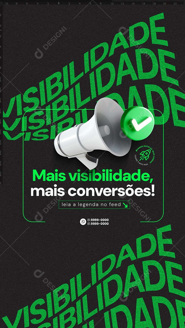 Story Mais Visibilidade mais Conversões Social Media PSD Editável