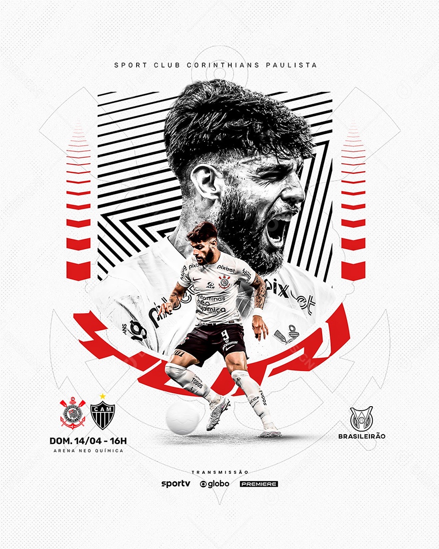 Futebol Brasileirão Corinthians X Atlético Mineiro Social Media PSD Editável