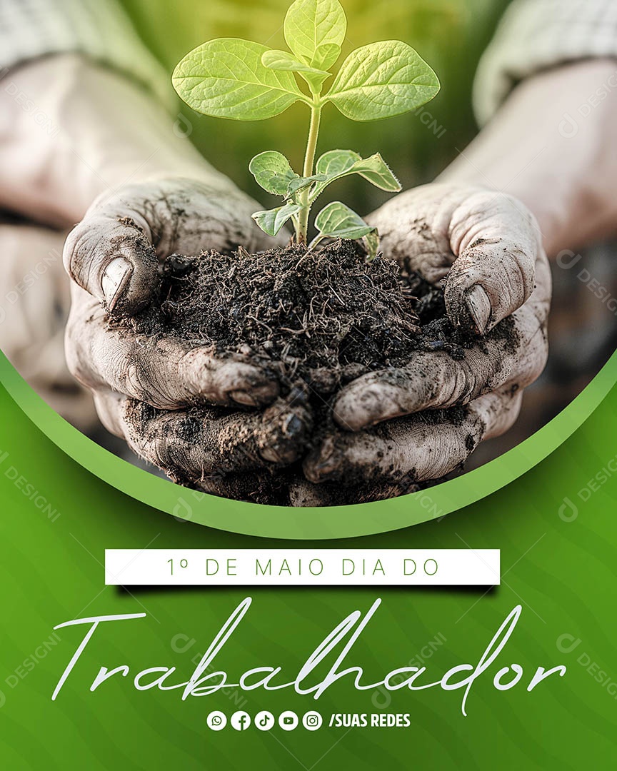 Dia do Trabalhador  01 de Maio Social Media PSD Editável
