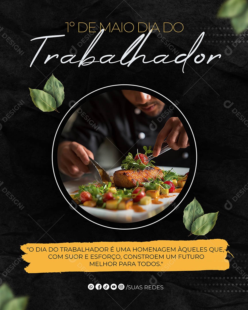 Dia do Trabalhador  01 de Maio Constroem um Futuro Melhor para todos Social Media PSD Editável