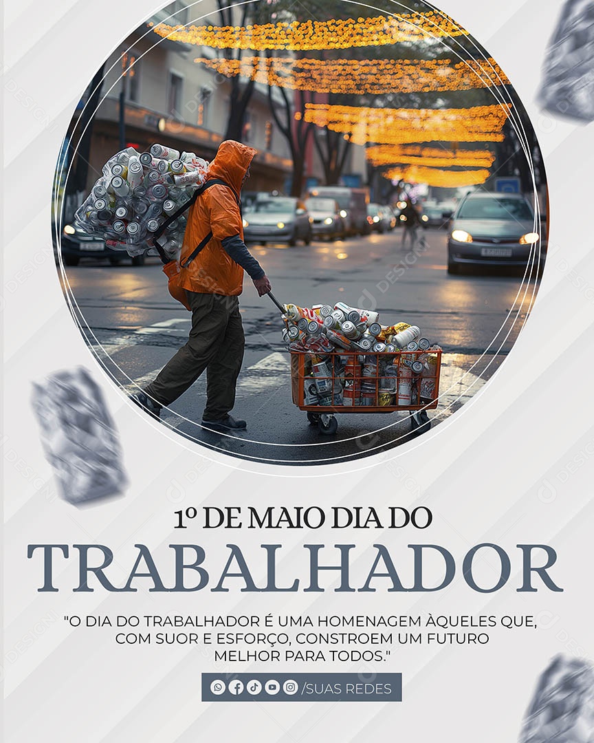 Dia do Trabalhador  01 de Maio Social Media PSD Editável