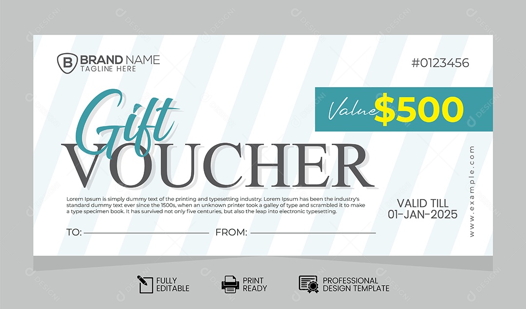 Modelo de Vale Presente Vetor EPS Editável