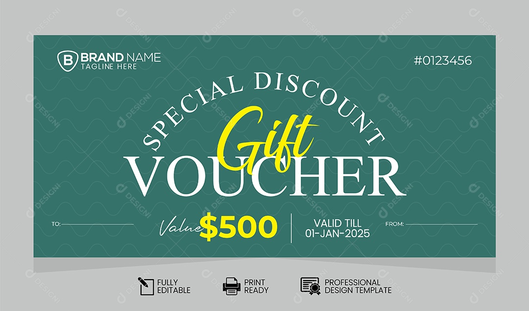 Modelo de Vale Presente Vetor EPS Editável