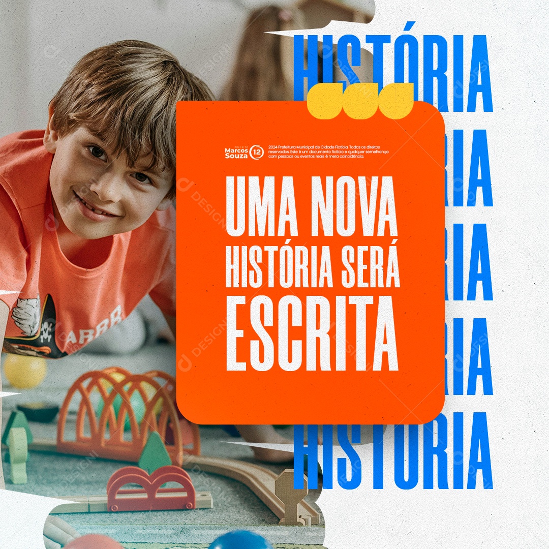 Campanha Politica Uma Nova História Será Escrita Social Media PSD Editável