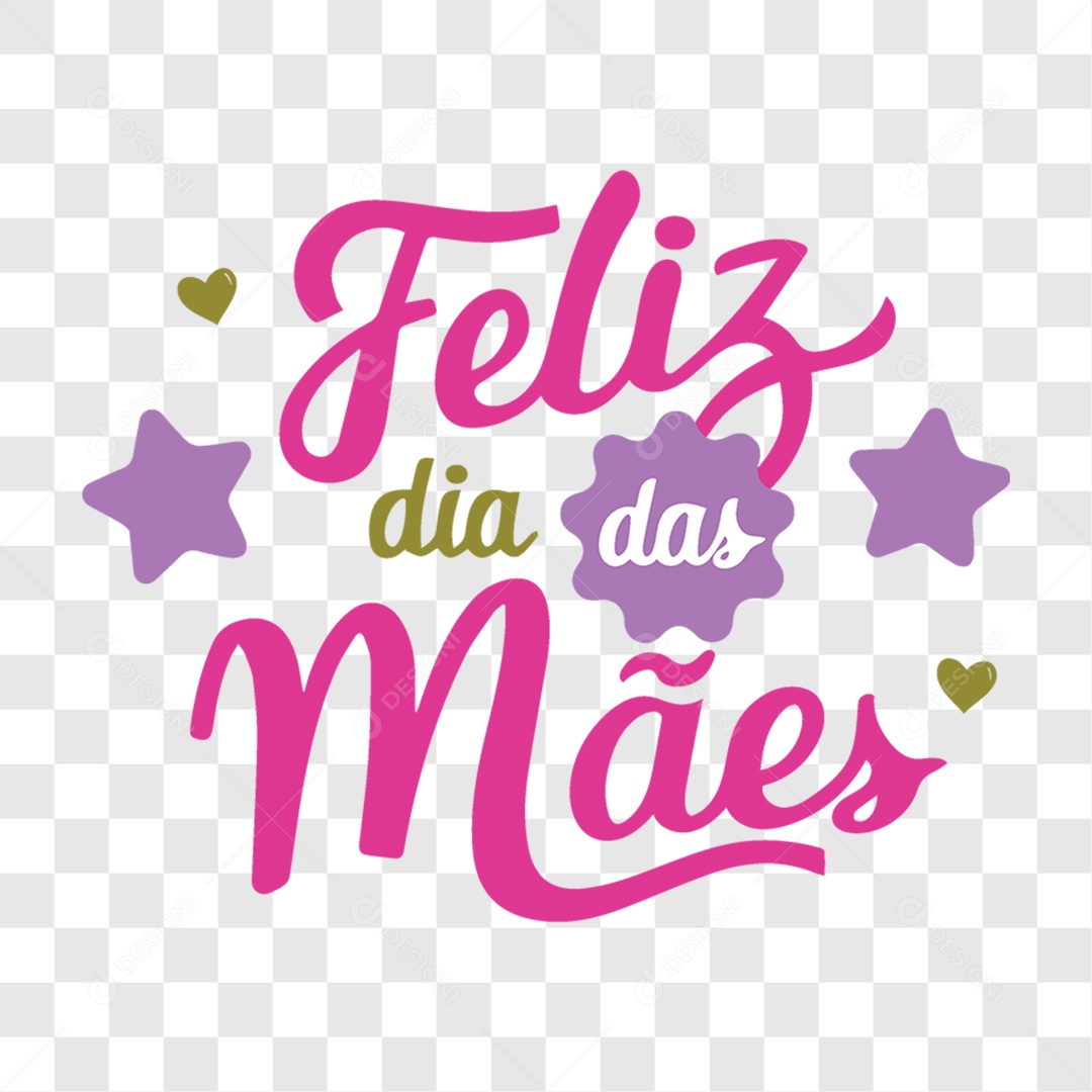 Lettering Dia das Mães PNG