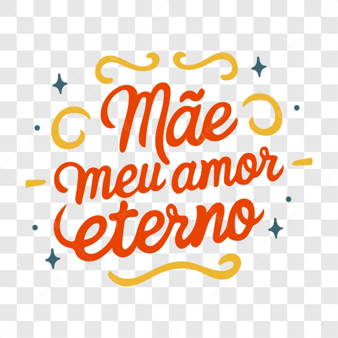 Lettering Dia das Mães PNG