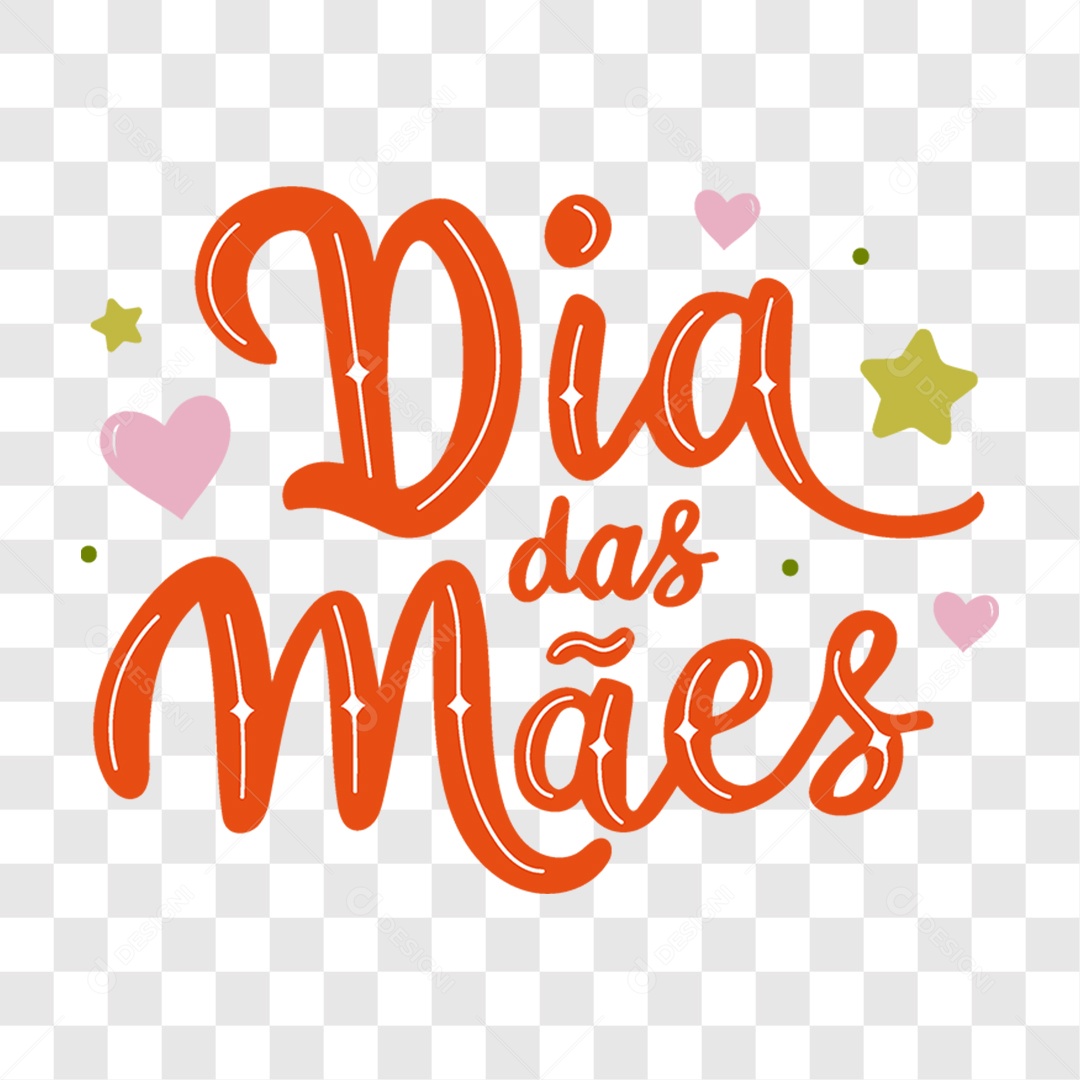 Lettering Dia das Mães PNG