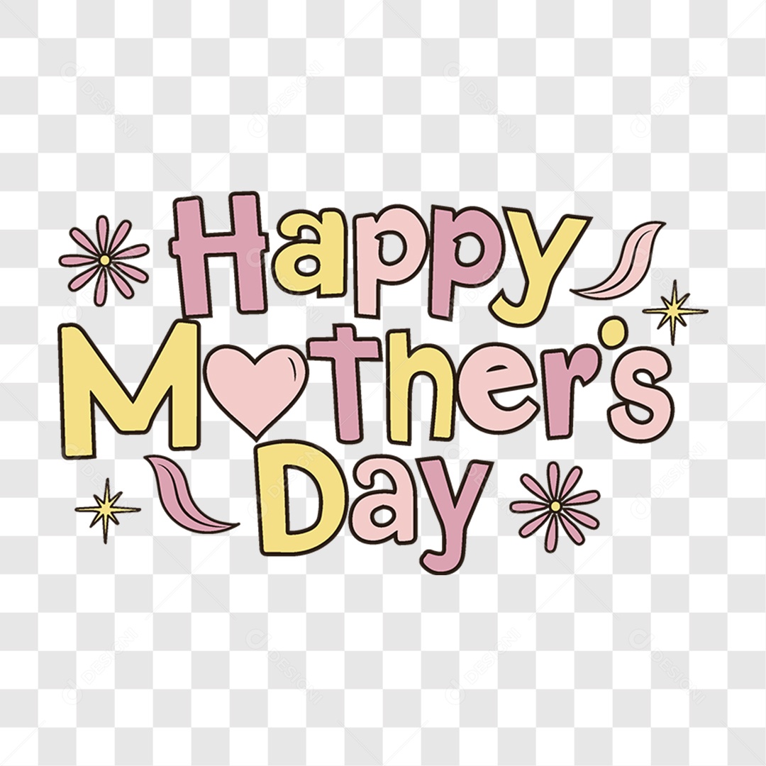 Lettering Dia das Mães PNG
