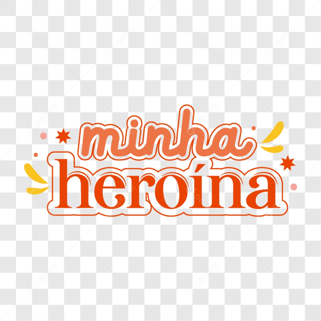 Lettering Minha Heroína PNG