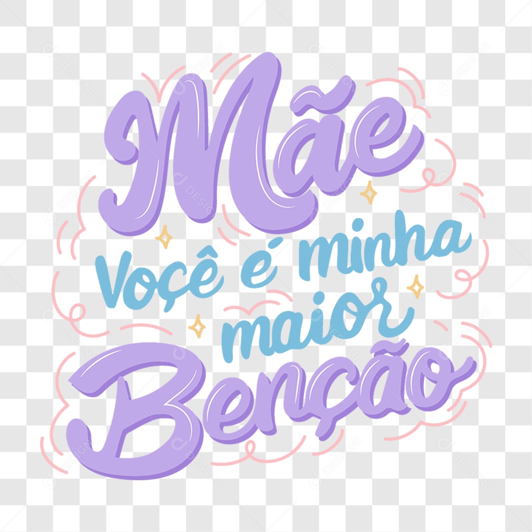 Lettering Dia das Mães PNG
