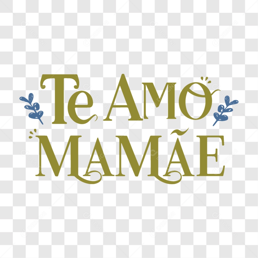 Lettering te Amo Mamãe PNG