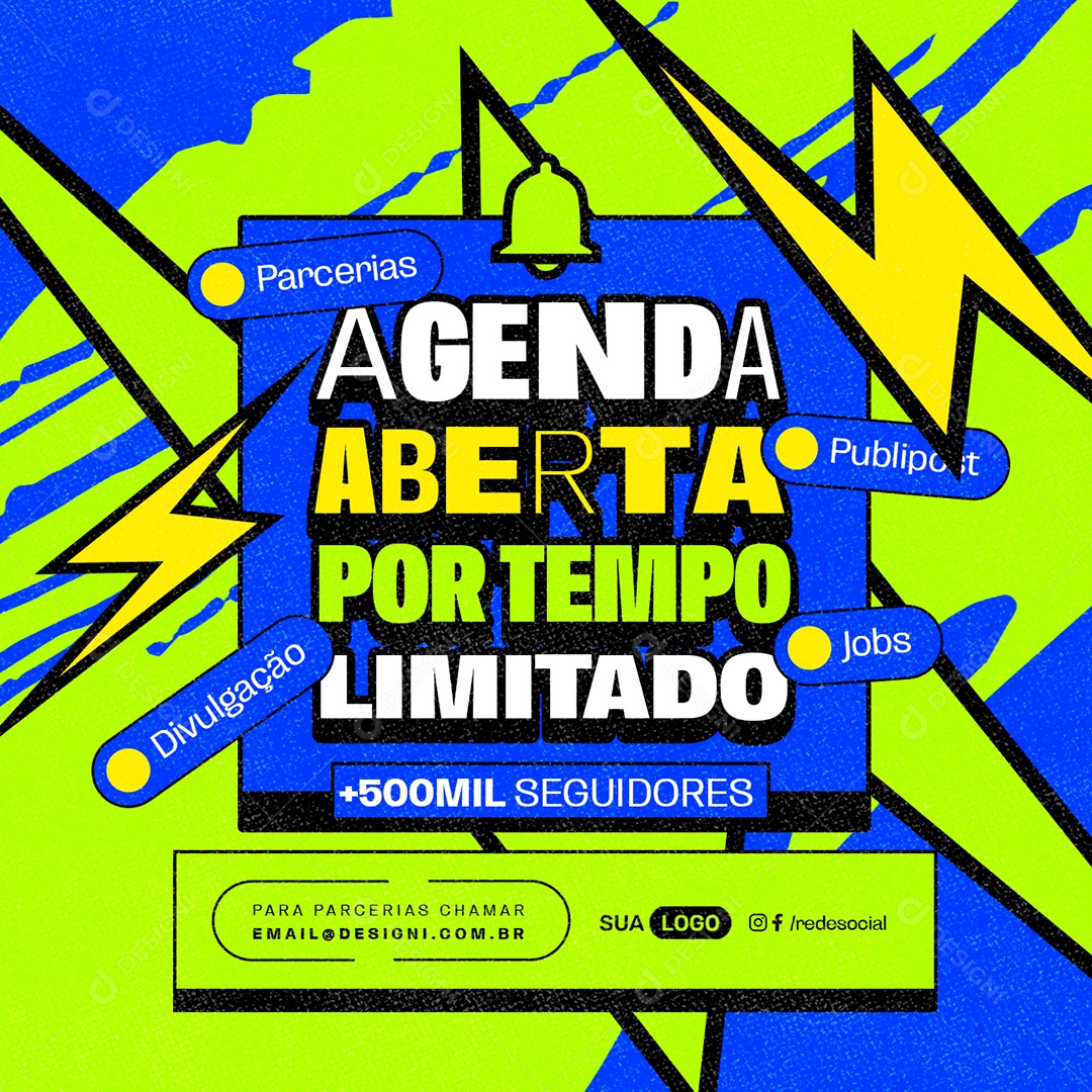 Digital Influencer Agenda Aberta por Tempo Limitado Social Media PSD Editável