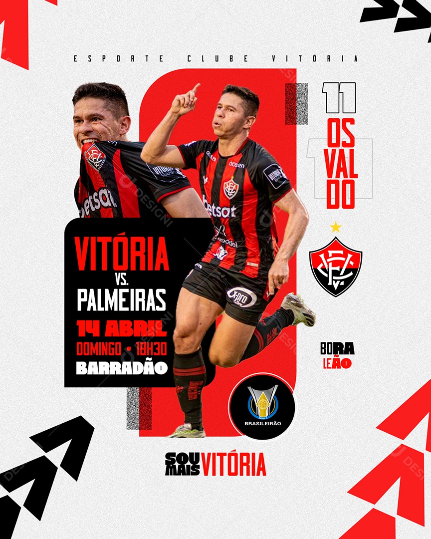 Futebol Vitória X Palmeiras 14/04 Domingo 18 H 30 Barradão Social Media PSD Editável