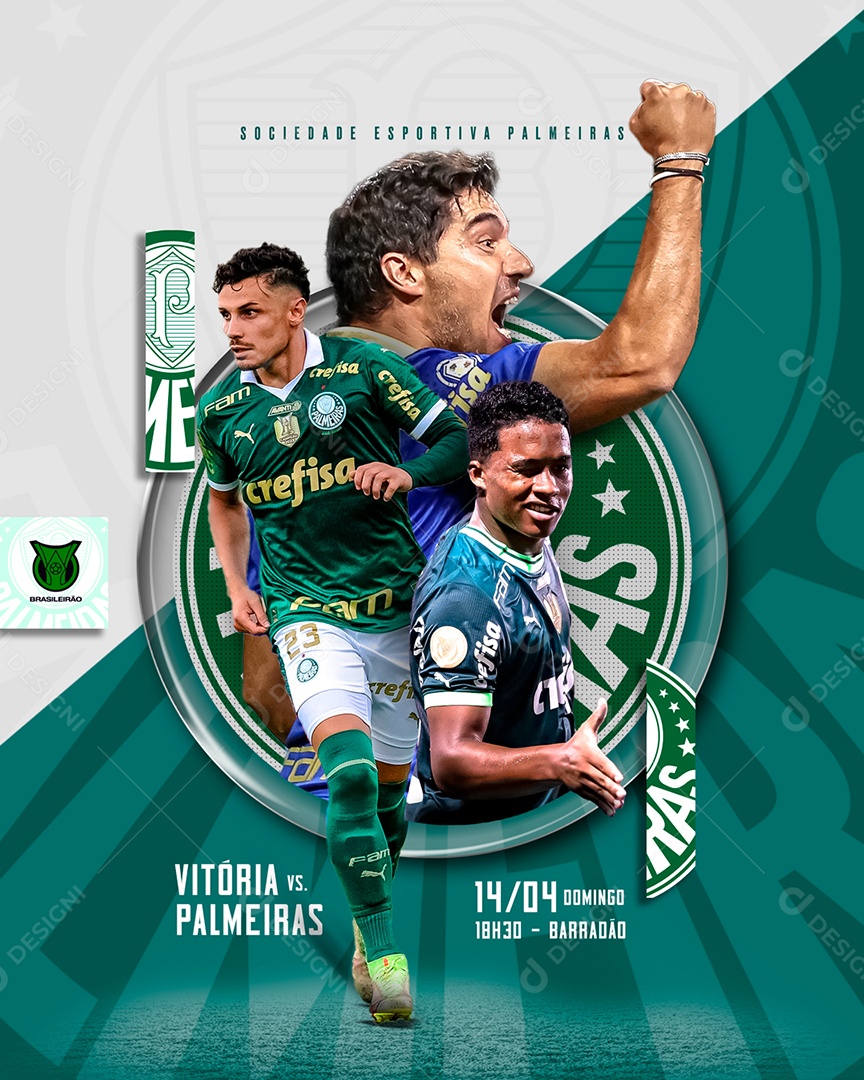 Futebol Vitória X Palmeiras 14/04 Domingo Social Media PSD Editável