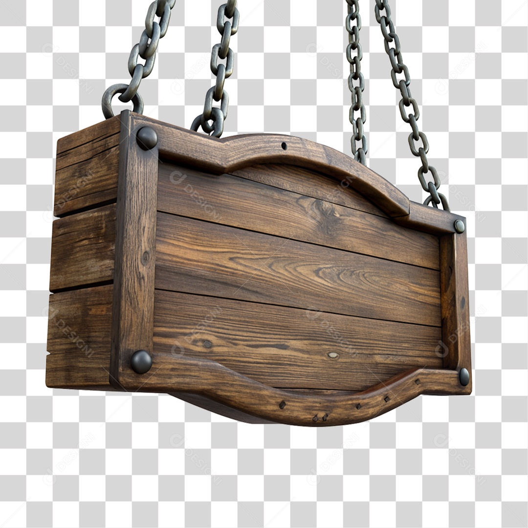 Placa de Madeira PNG Transparente