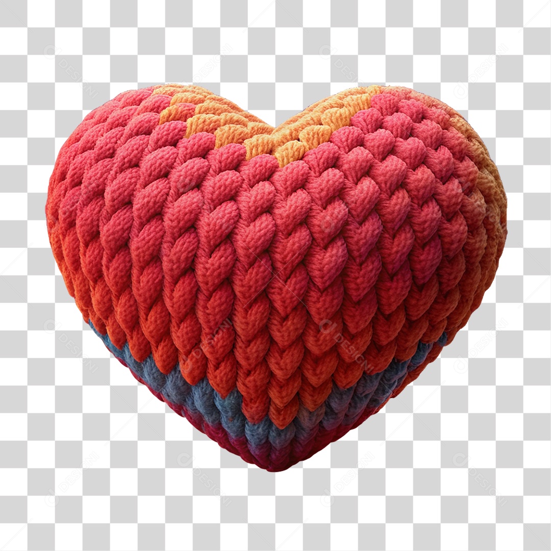 Elemento 3D Coração PNG Transparente