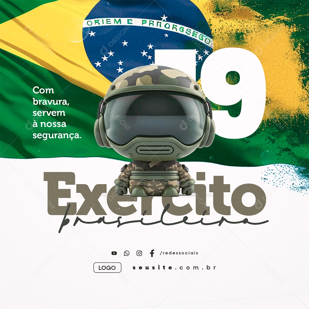 Dia Do Exército Brasileiro 19 De Abril Social Media PSD Editável