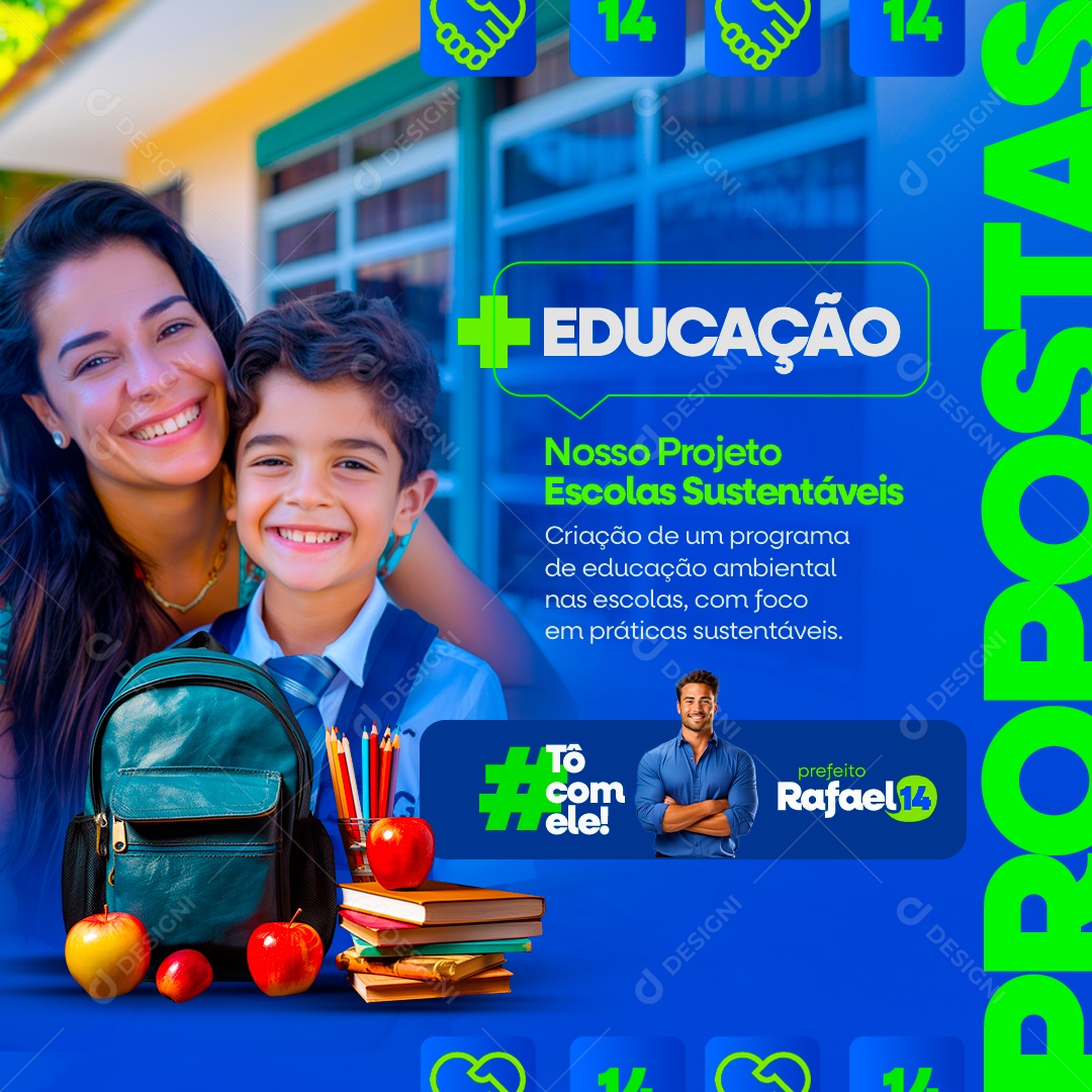 Nosso Projeto Escolas Sustentável Social Media PSD Editável