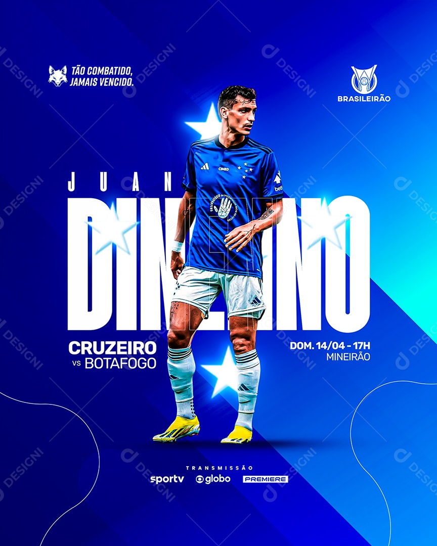 Futebol Brasileirão Cruzeiro X Botafogo Social Media PSD Editável