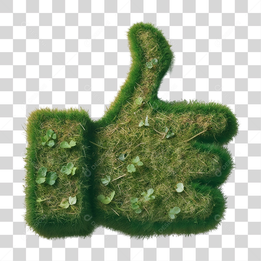 Ícone de Redes Sociais Like com Grama PNG Transparente