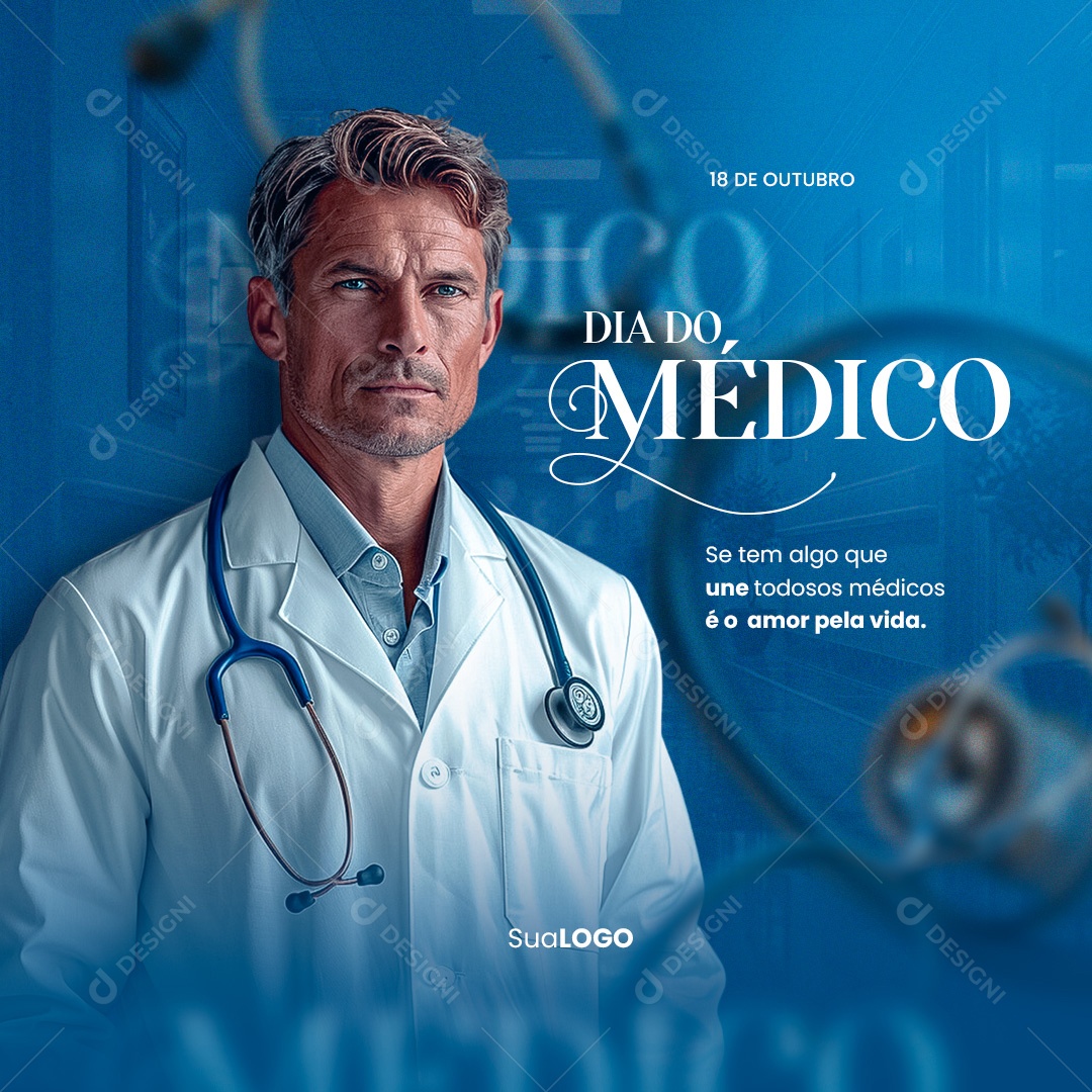 Dia Do Médico 18 De Outubro Social Media PSD Editável