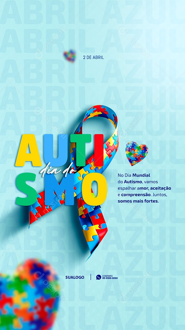 Story Dia Mundial da Conscientização do Autismo 02 de Abril Social Media PSD Editável