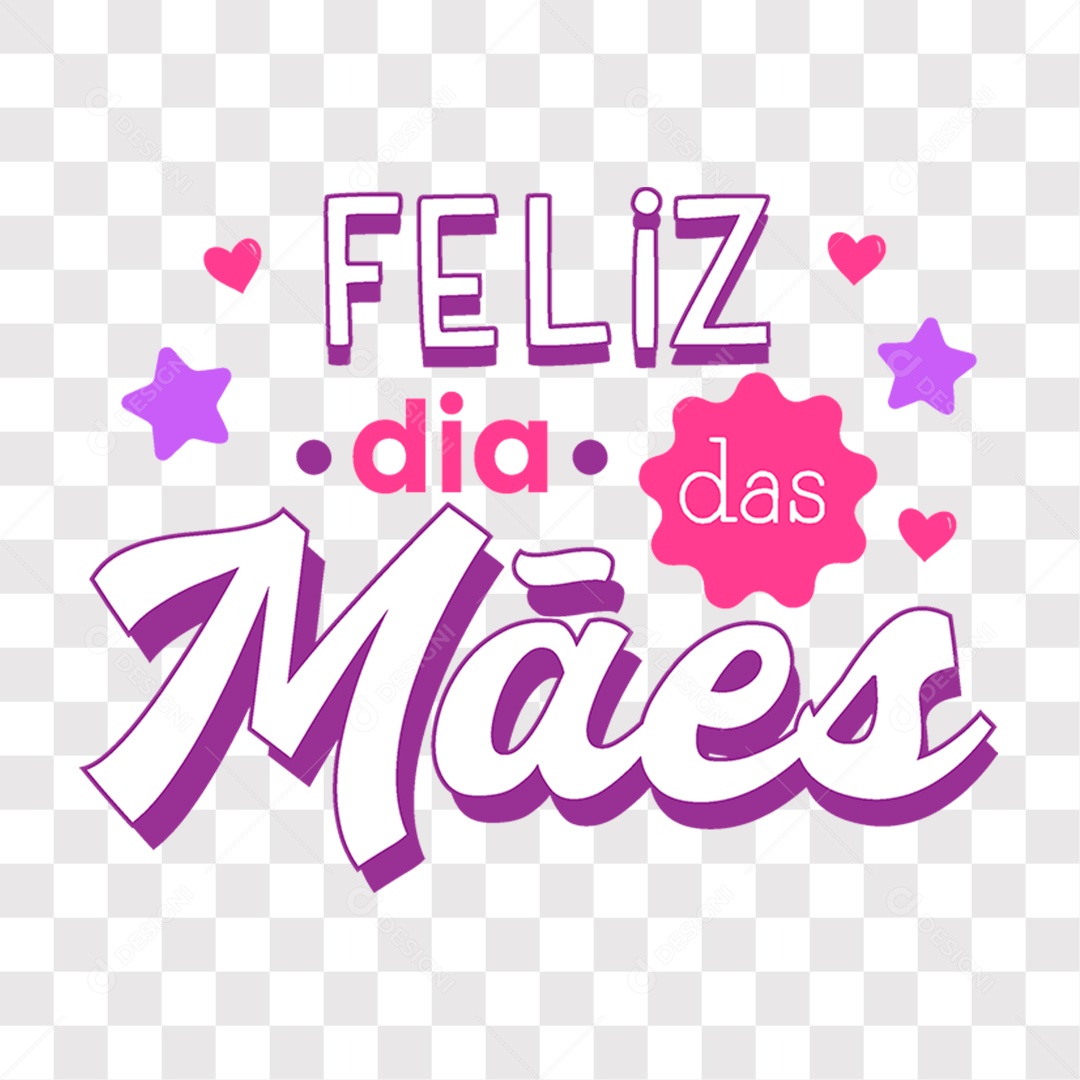Lettering Feliz Dia das Mães EPS + PNG