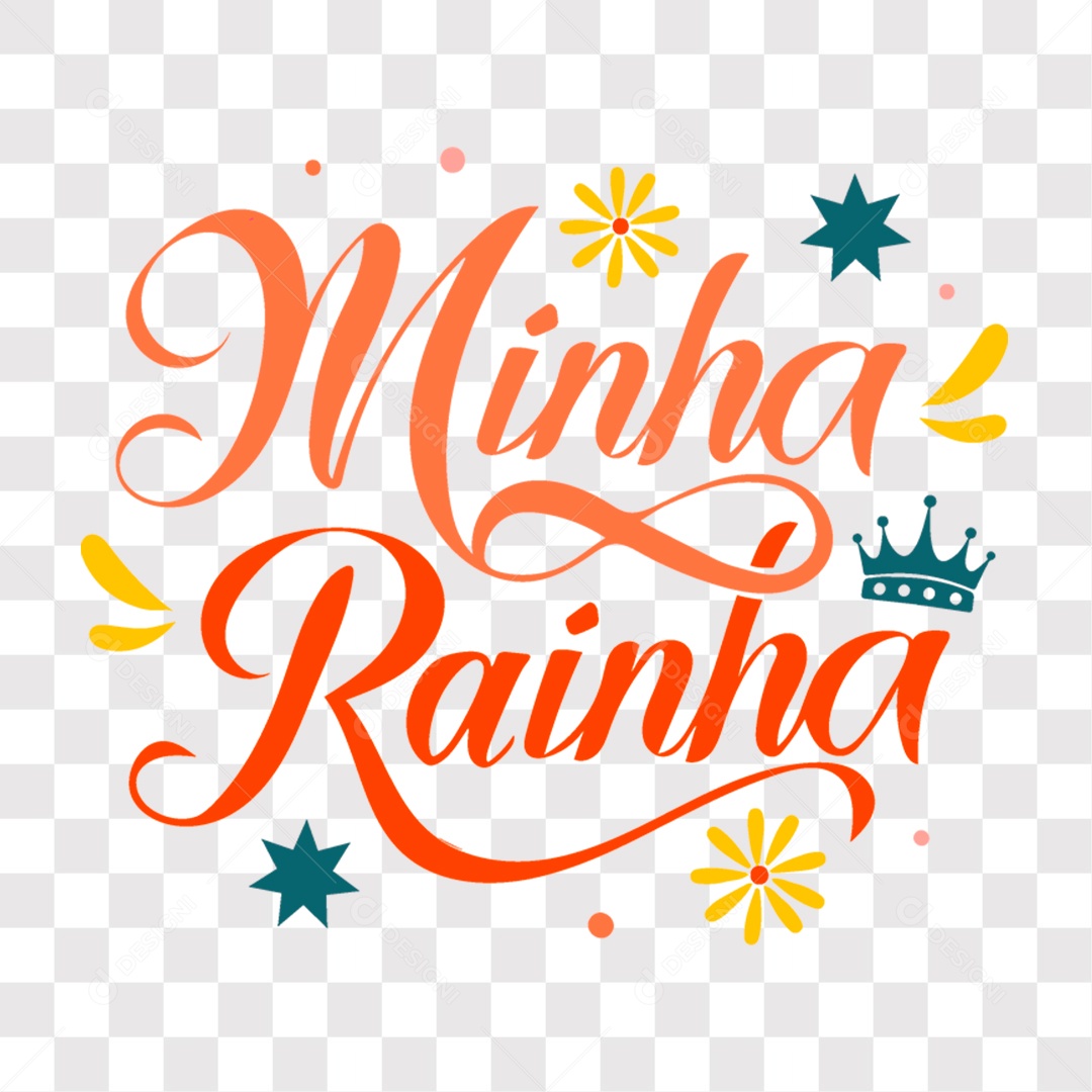 Lettering Dia das Mães Minha Rainha EPS + PNG