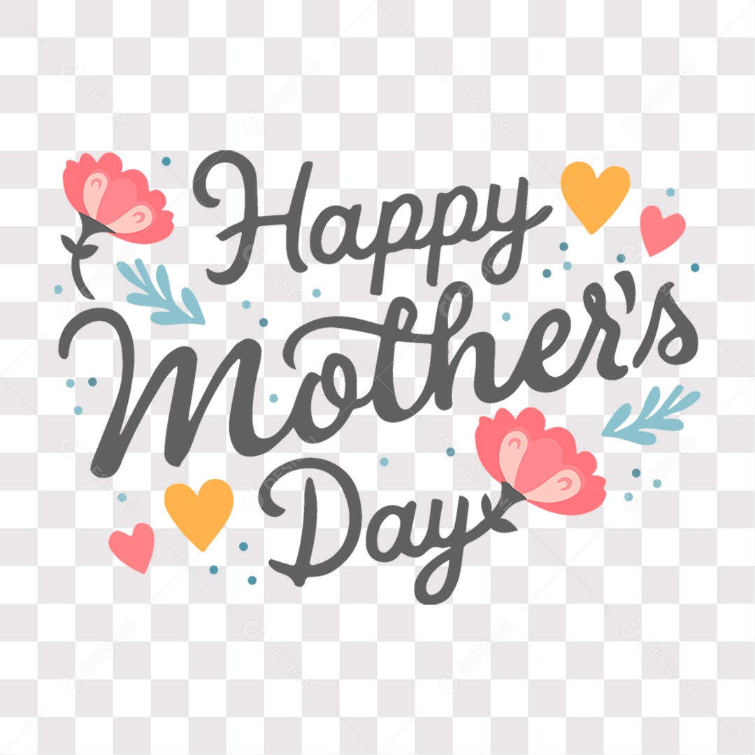 Lettering Dia das Mães Happy Mothers Day EPS + PNG