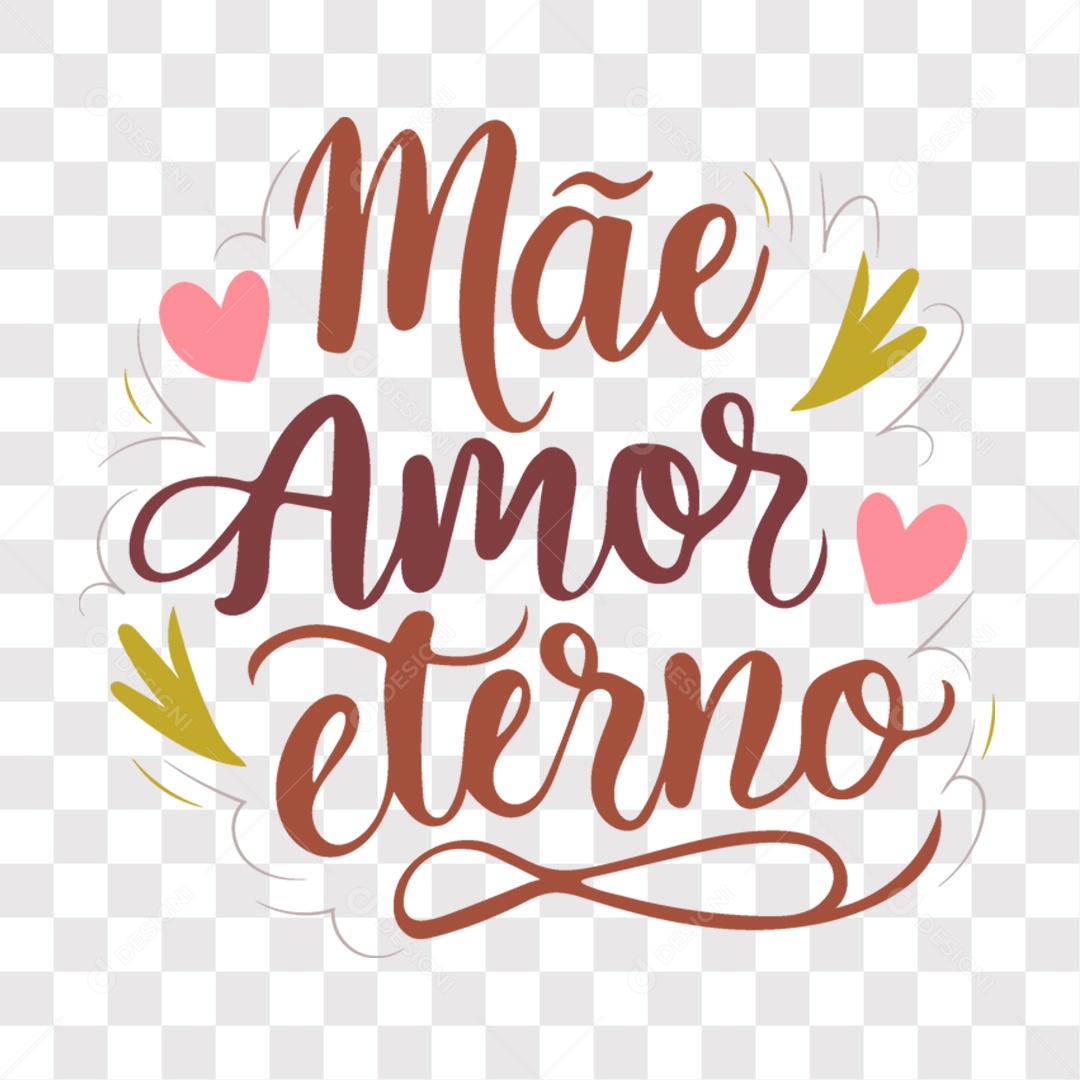 Lettering Dia das Mães Mãe Amor Eterno EPS + PNG