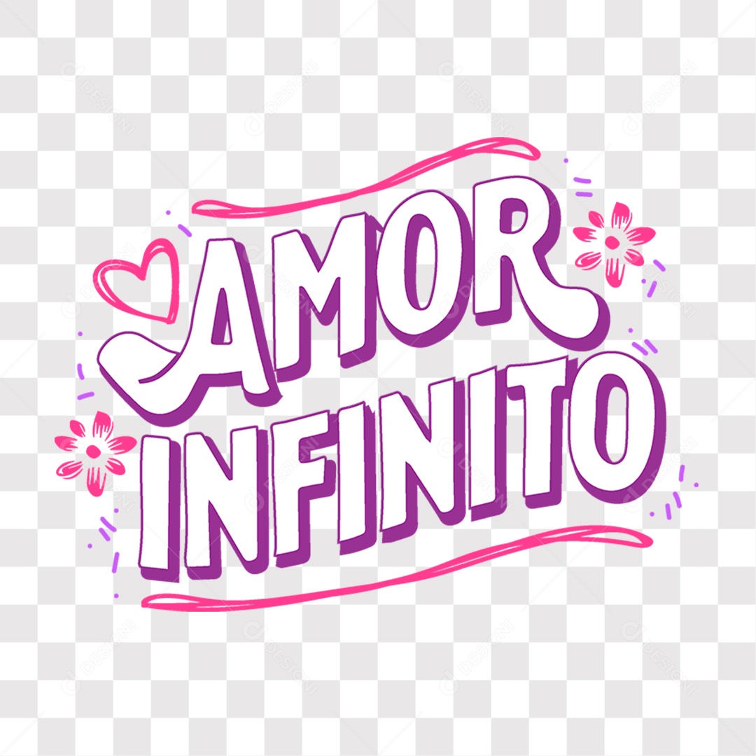 Lettering Dia das Mães Amor Infinito EPS + PNG