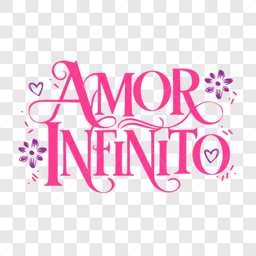 Lettering Dia das Mães Amor Infinito EPS + PNG
