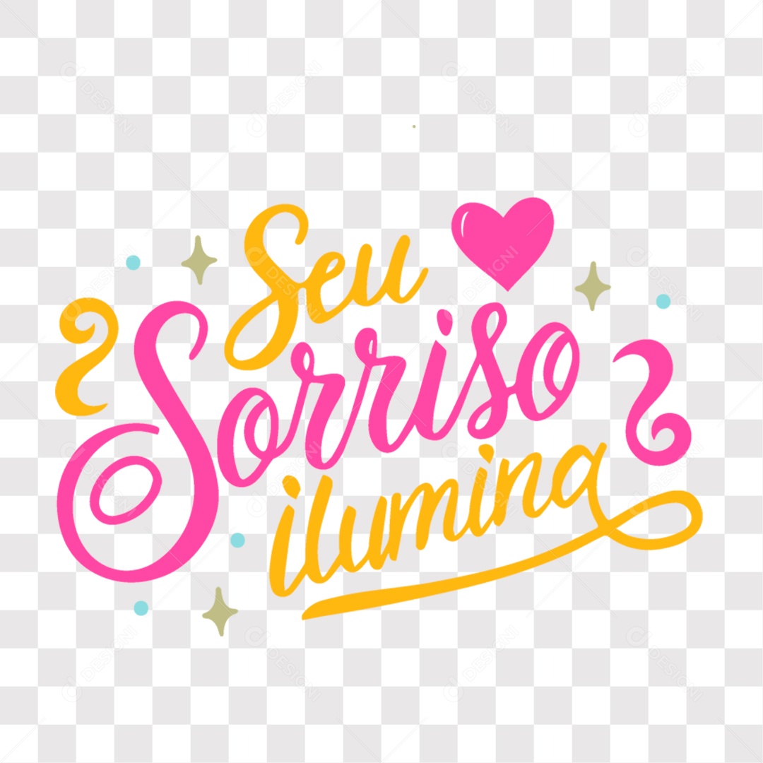 Lettering Dia das Mães Seu Sorriso Ilumina EPS + PNG