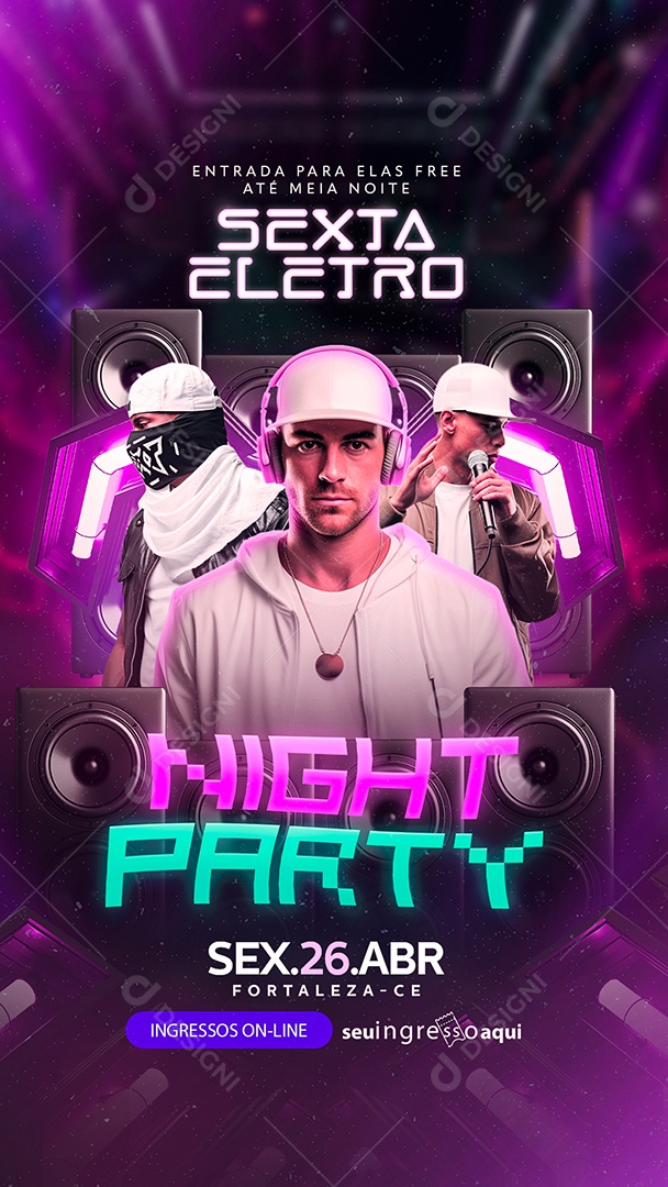 Story Flyer Sexta Eletro Night Party Social Media PSD Editável