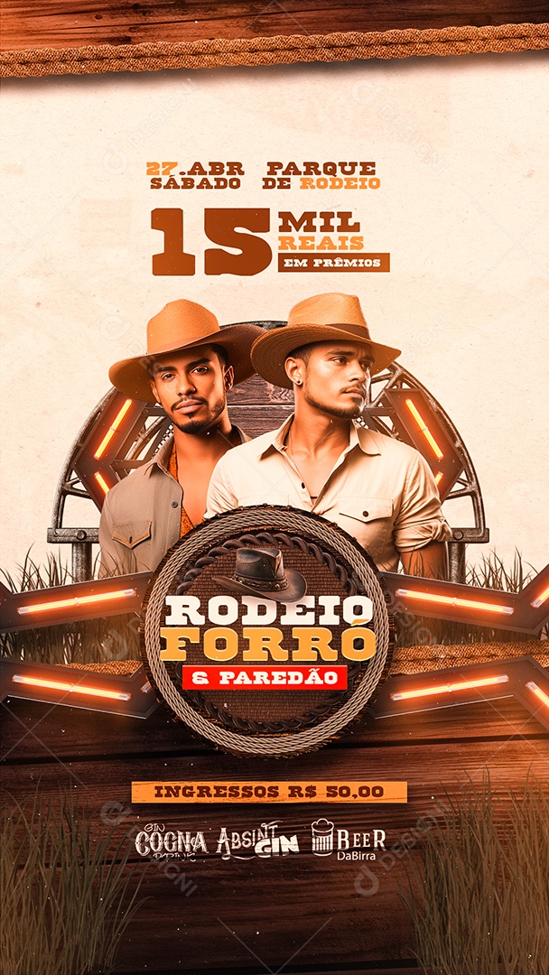 Story Flyer Rodeio Forró e Paredão Social Media PSD Editável
